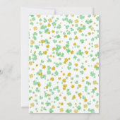Irish Clovers Baby Strooi, neutraal groen goud Kaart (Achterkant)