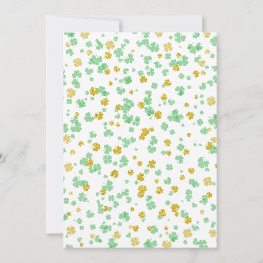 Irish Clovers Baby Strooi, neutraal groen goud Kaart (Achterkant)