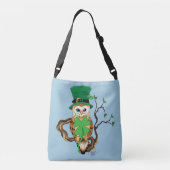 Irish Clovers Uil Groen Crossbody Tas (Achterkant)