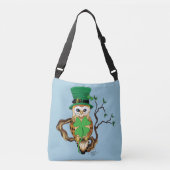 Irish Clovers Uil Groen Crossbody Tas (Voorkant)