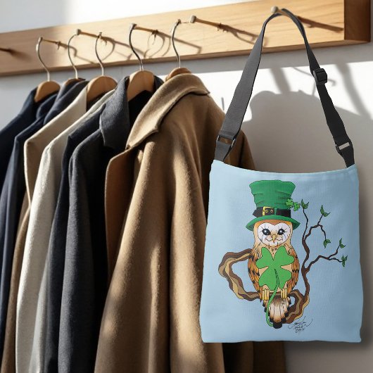 Irish Clovers Uil Groen Crossbody Tas
