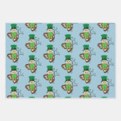 Irish Clovers Uil Groen Inpakpapier Vel (Voorkant 2)