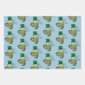 Irish Clovers Uil Groen Inpakpapier Vel (Voorkant)