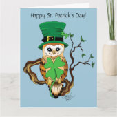 Irish Clovers Uil Groen Kaart (Voorkant)