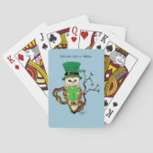 Irish Clovers Uil Groen Pokerkaarten (Achterkant)