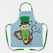 Irish Clovers Uil Groen Schort (Voorkant)