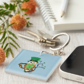 Irish Clovers Uil Groen Sleutelhanger (Voorkant Rechts)