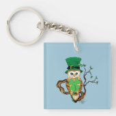 Irish Clovers Uil Groen Sleutelhanger (Voorkant)