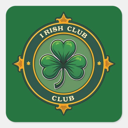 Irish Club St Patrick’s Day Shirt – Autocolante Vierkante Sticker (Voorkant)