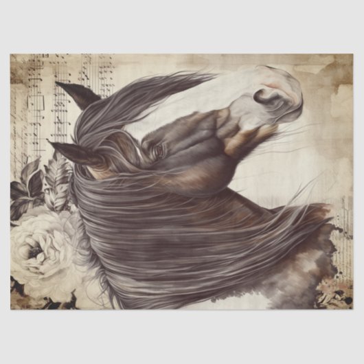 Irish Cob Horse Decoupage Tissuepapier (Voorkant)