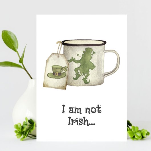 Irish Coffee Bag Clover Funny St Patricks Day Kaar Aankondiging