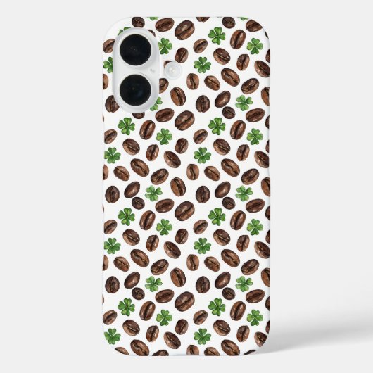 Irish Coffee Beans and Shamrocks Funny Design Case-Mate iPhone Case (Achterkant)