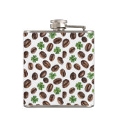 Irish Coffee Beans and Shamrocks Funny Design Heupfles (Achterkant)