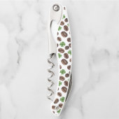 Irish Coffee Beans and Shamrocks Funny Design Kurkentrekker (Voorkant)