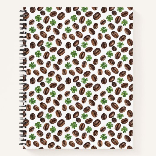Irish Coffee Beans and Shamrocks Funny Design Notitieboek (Voorkant)