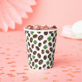 Irish Coffee Beans and Shamrocks Funny Design Papieren Bekers