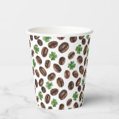 Irish Coffee Beans and Shamrocks Funny Design Papieren Bekers (Achterkant)