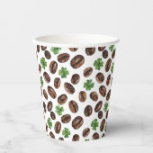 Irish Coffee Beans and Shamrocks Funny Design Papieren Bekers (Voorkant)
