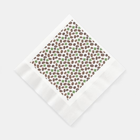 Irish Coffee Beans and Shamrocks Funny Design Servet (Hoek)