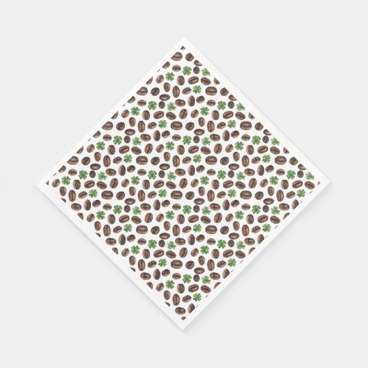 Irish Coffee Beans and Shamrocks Funny Design Servet (Hoek)
