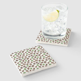 Irish Coffee Beans and Shamrocks Funny Design Stenen Onderzetter