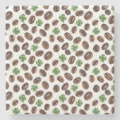 Irish Coffee Beans and Shamrocks Funny Design Stenen Onderzetter (Voorkant)