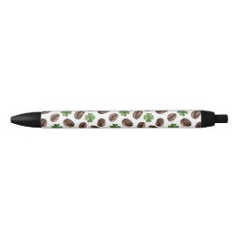Irish Coffee Beans and Shamrocks Funny Design Zwarte Inkt Pen