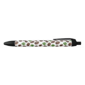 Irish Coffee Beans and Shamrocks Funny Design Zwarte Inkt Pen (Bovenkant)