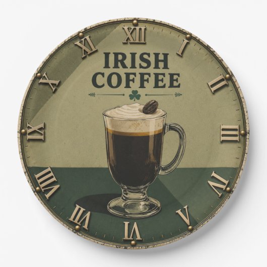 Irish Coffee Celtic Pub Decor Papieren Bordje (Voorkant)