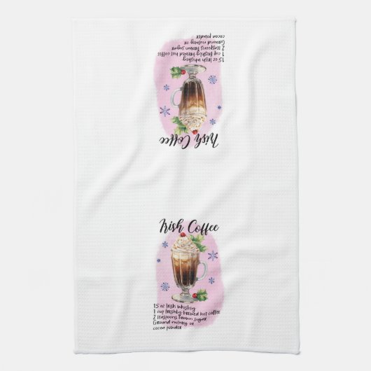 Irish Coffee Cocktail Recept Vakantie Kerstmis Theedoek (Verticaal)