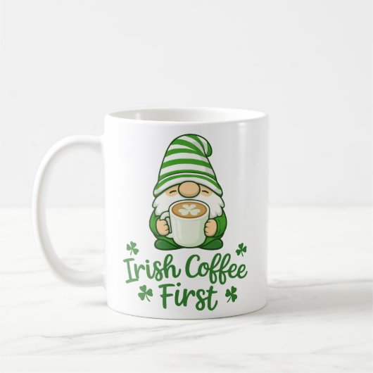 Irish Coffee First Cute Gnome St. Patrick's Day Koffiemok (Links)