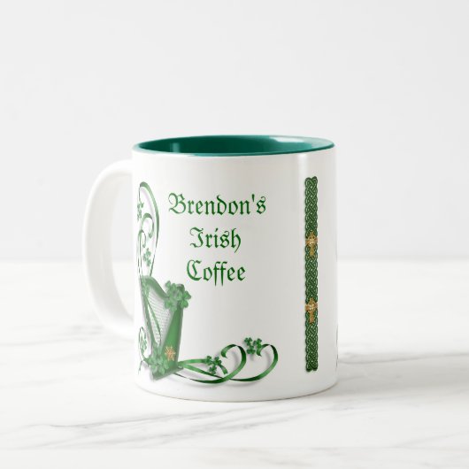 Irish Coffee mok Personalized celtic (Voorkant links)