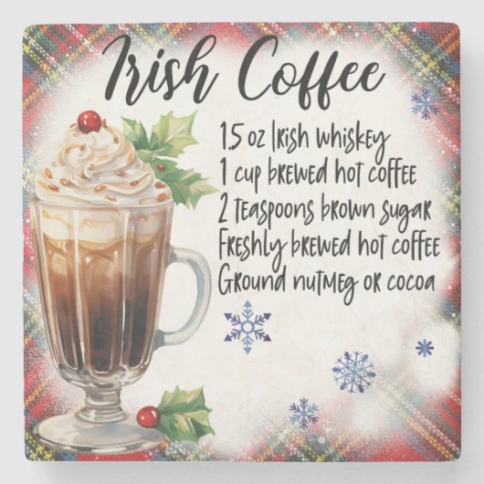 Irish Coffee Recept Marble Onderzetter (Voorkant)