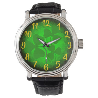 Irish coffee shamrock/green clover, Ierland, groen Horloge