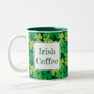 Irish Coffee Shamrock Print Mok