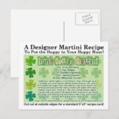 Irish Coffee St. Patrick's Day Martini Recept Kaar Briefkaart (Voorkant / Achterkant)