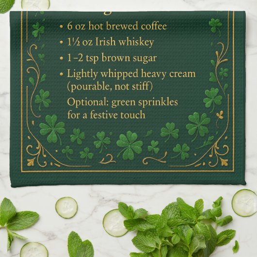Irish Coffee St Patrick's Day Theedoek (Gevouwen)