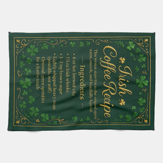 Irish Coffee St Patrick's Day  Theedoek (Horizontaal)