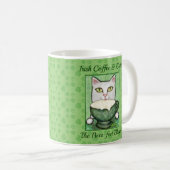 Irish Coffee St. Patrick's Day White Cat Koffiemok (Voorkant rechts)
