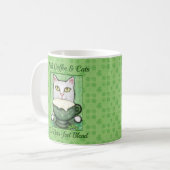 Irish Coffee St. Patrick's Day White Cat Koffiemok (Voorkant links)