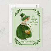 Irish Colleen Briefkaart (Voorkant / Achterkant)