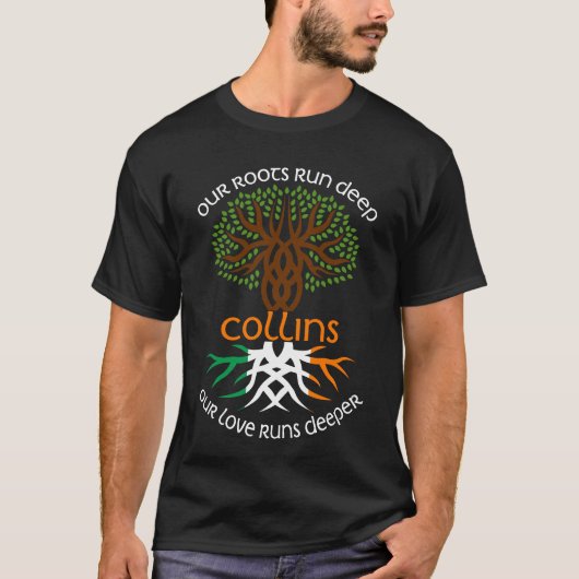 Irish COLLINS Family Name Our Love is Deeper T-shirt (Voorkant)