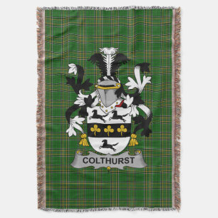 Irish Colthurst Coat of Arms Family Crest Ireland Deken