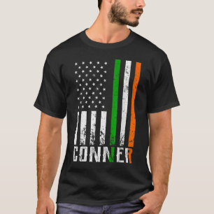 Irish CONNER Family American Flag Ireland Flag T-shirt