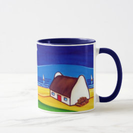 Irish Cottage at Night with Turf Mok