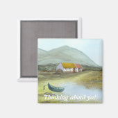Irish Cottage Magnet " Denken aan je!" (Voorkant / Achterkant)