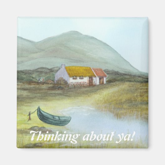 Irish Cottage Magnet " Denken aan je!" (Voorkant)