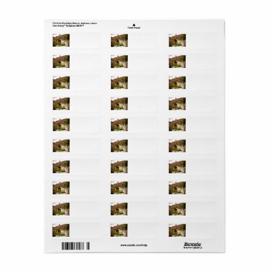 Irish Cottage retour adres labels (Full Sheet)