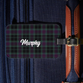 Irish County Carlow Tartan gepersonaliseerd Bagagelabel