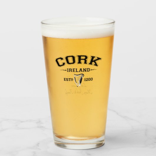Irish County Cork Ireland Persoonlijke tekst Glas (Voorkant gevuld)